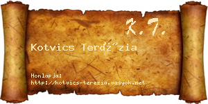 Kotvics Terézia névjegykártya